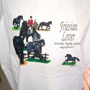 Friesian Horse Short Sleeve T- Shirt Large. NWOT
